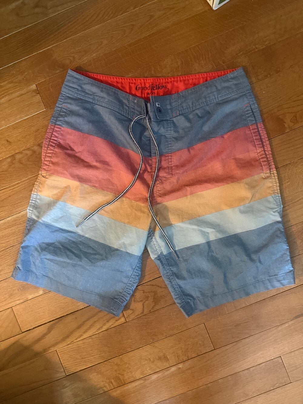 Men's multicolored striped board shorts, swim trunks online  28